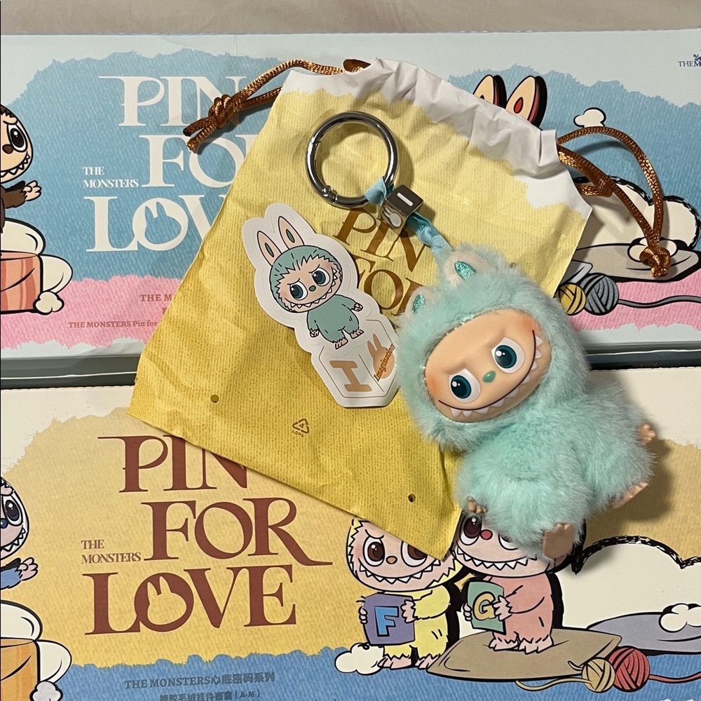 POP MART Labubu The Monsters Pin for Love 
Letter I 
Brand New